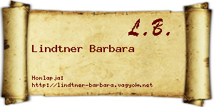 Lindtner Barbara névjegykártya
